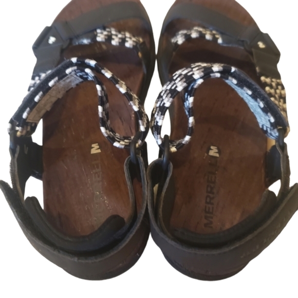 Merrell Sunvue Woven Swim Outdoors Grip Sandal Sz 6 black white - Picture 7 of 7
